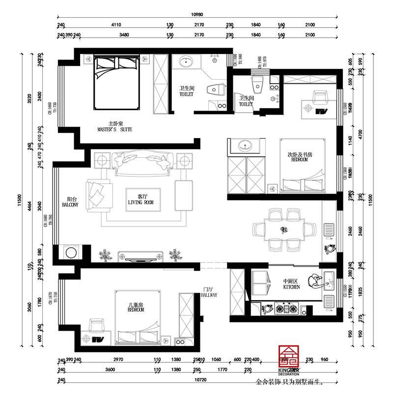 國賓壹號139平米戶型平面布置圖