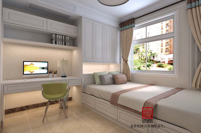 國賓壹號108平米清新美式裝修設(shè)計