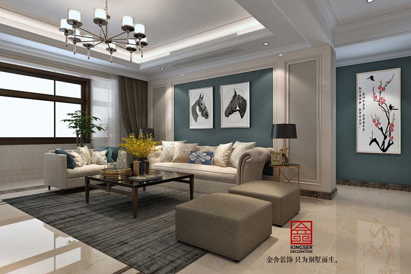 國賓壹號(hào)139平裝修美式風(fēng)格效果圖