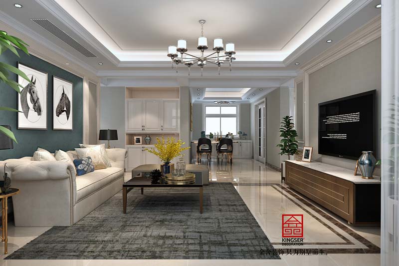 國賓壹號(hào)139平裝修美式風(fēng)格效果圖