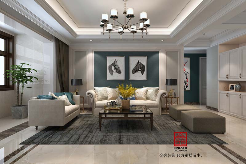 國賓壹號(hào)139平裝修美式風(fēng)格效果圖