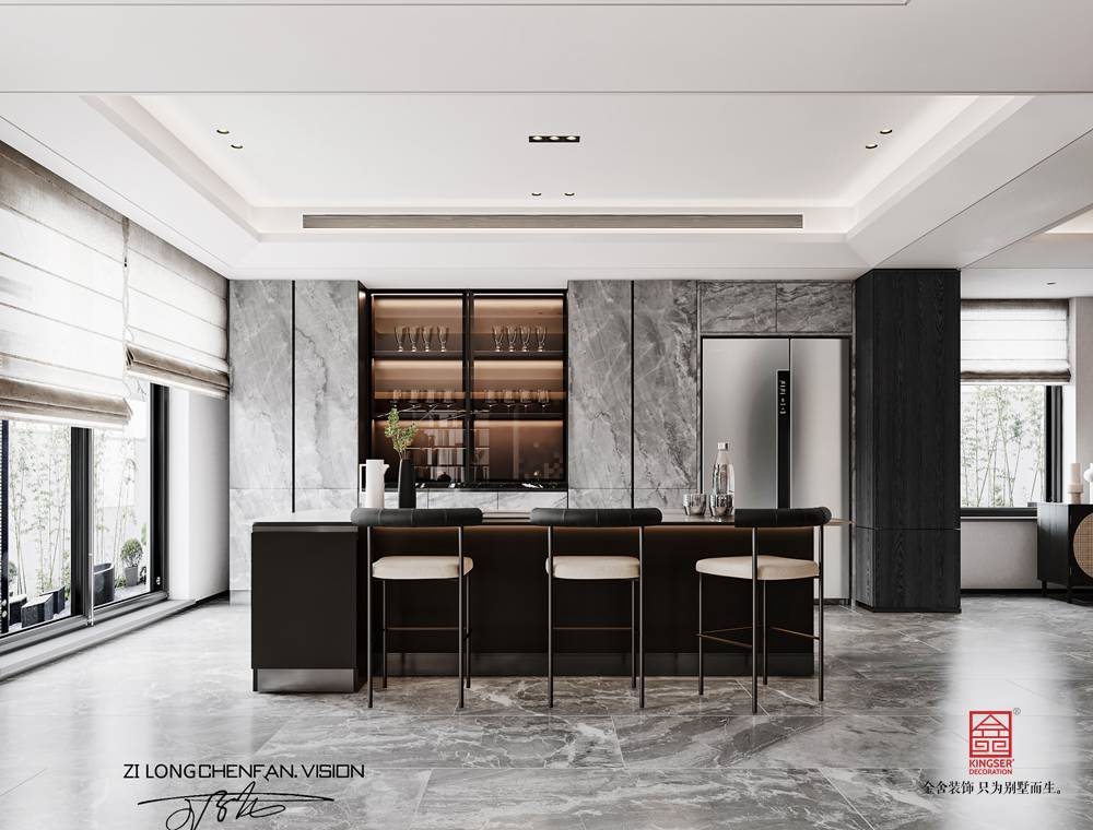 民生合院1200平米后現(xiàn)代風(fēng)格裝修-餐廳