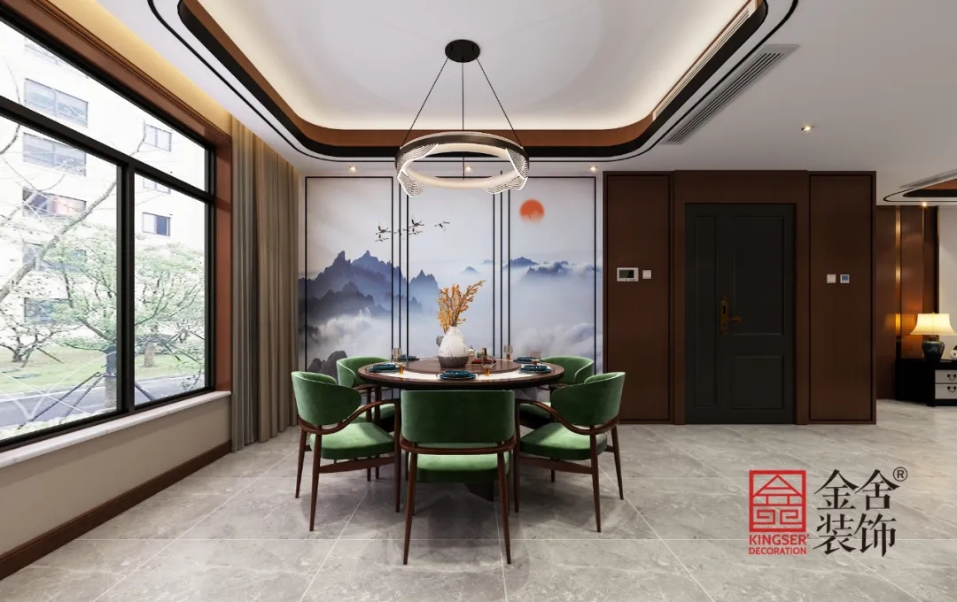 融創中心217平米新中式風格裝修-餐廳