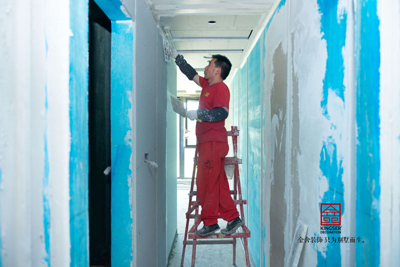 融創中心裝修工地瓦工階段