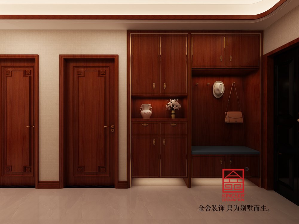 東南智匯城142平米中式風格裝修-玄關