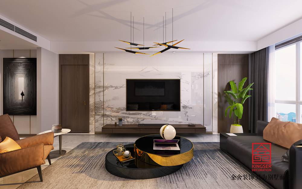 奧北公元134平米現(xiàn)代風(fēng)格裝修-背景墻