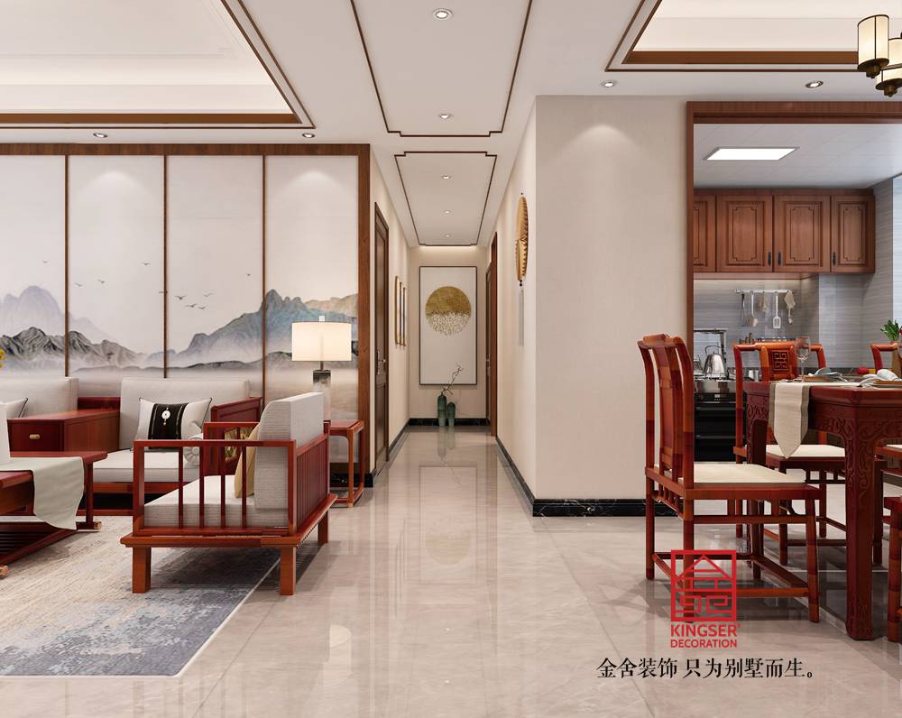 融創中心125平米新中式風格裝修-玄關