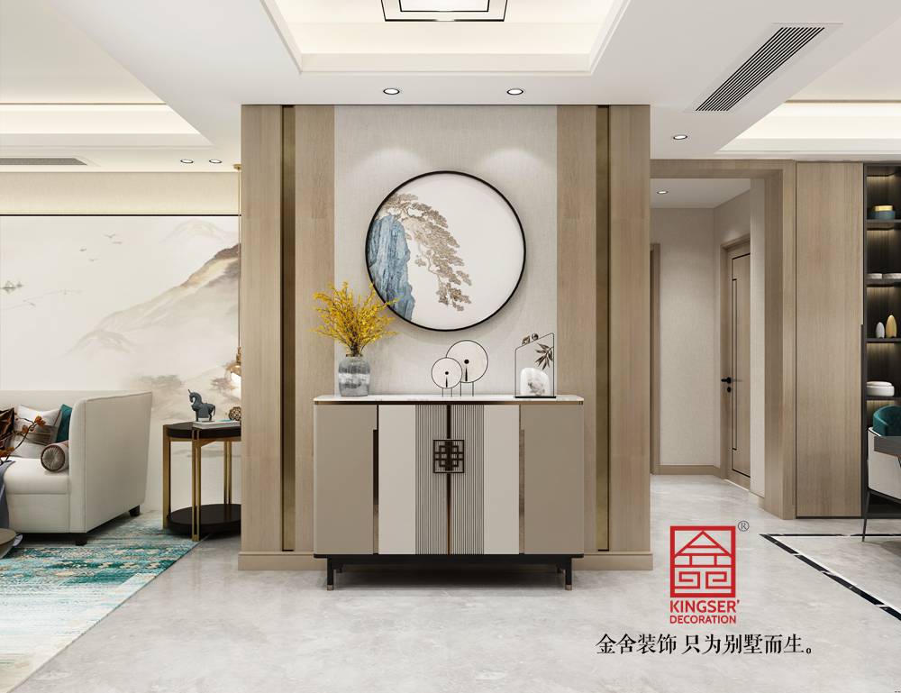 融創中心180平米新東方風格裝修-玄關