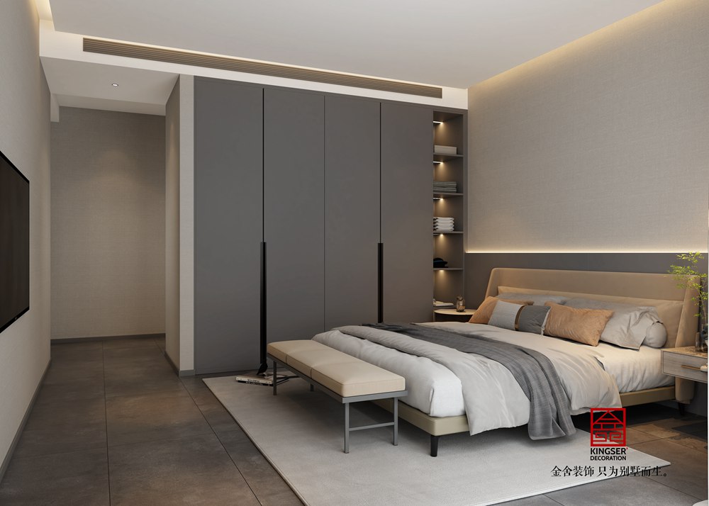 大者別墅210平米現代極簡風格裝修-臥室