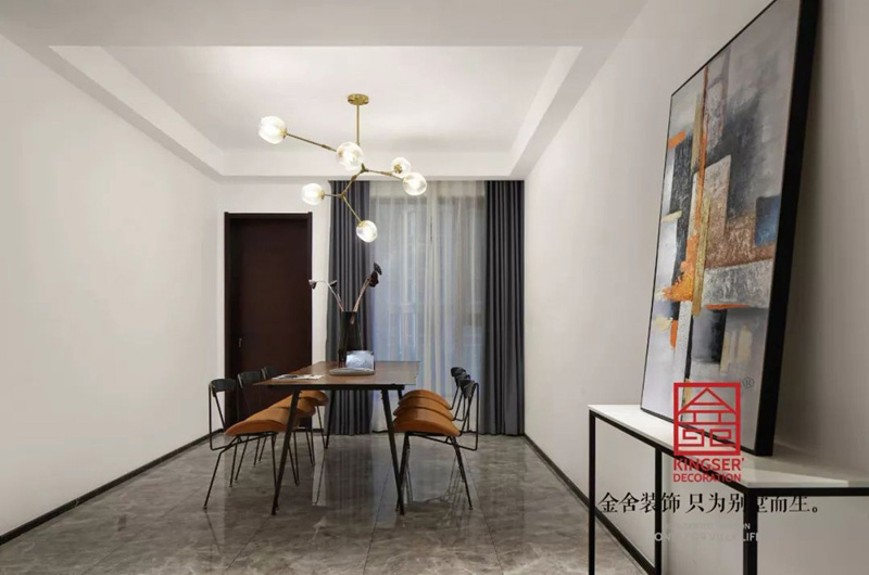 天山九峯裝修北歐風格餐廳實景圖