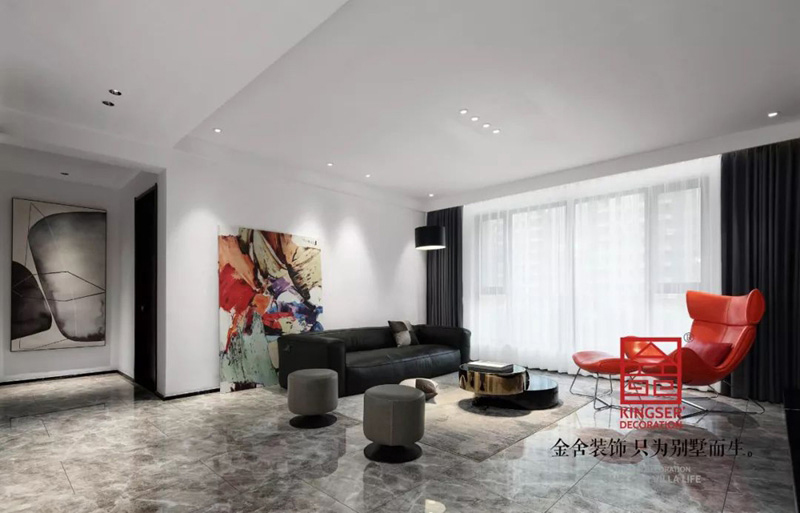 天山九峯裝修北歐風格客廳實景圖