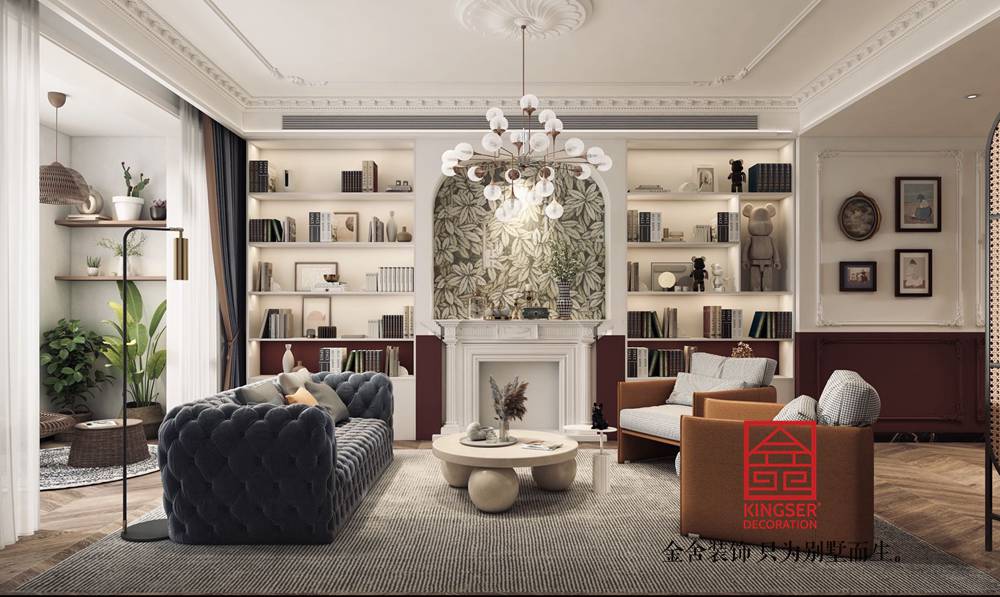 融創中心180平米法式復古裝修-客廳