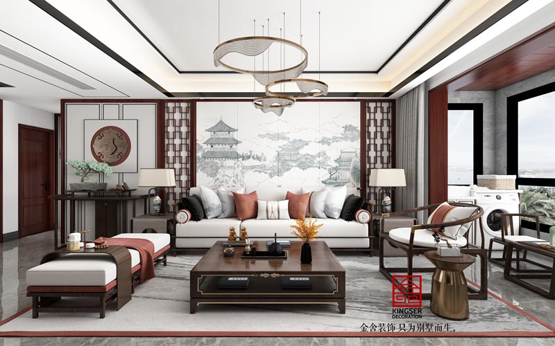 東城國際140平新中式風格裝修效果圖