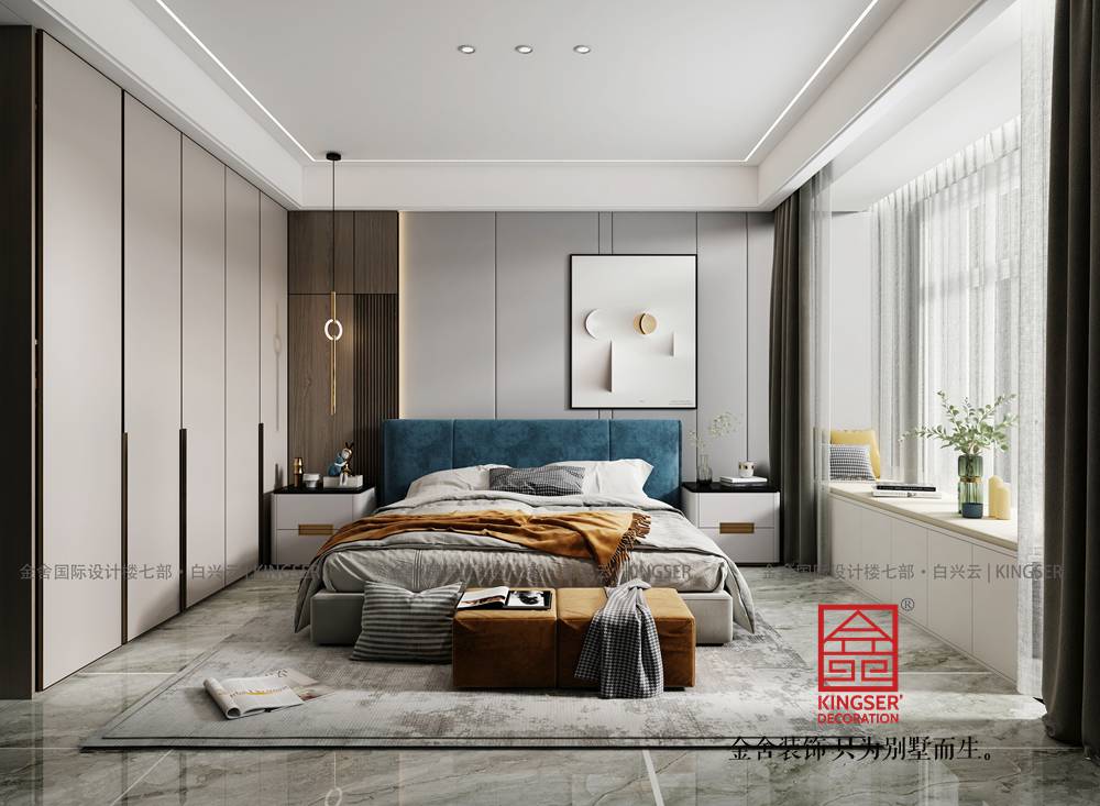 榮盛御府186平米現代輕奢風格裝修-臥室