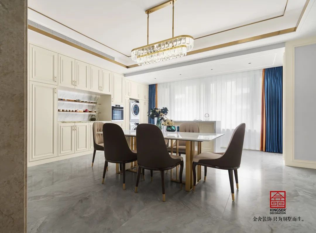 榮盛華府205平米美式輕奢風格裝修-餐廳