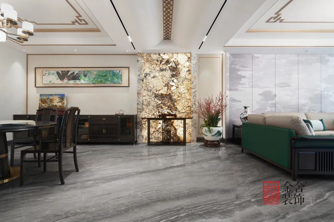 乾園燕熙臺360平米新中式風(fēng)格裝修-玄關(guān)