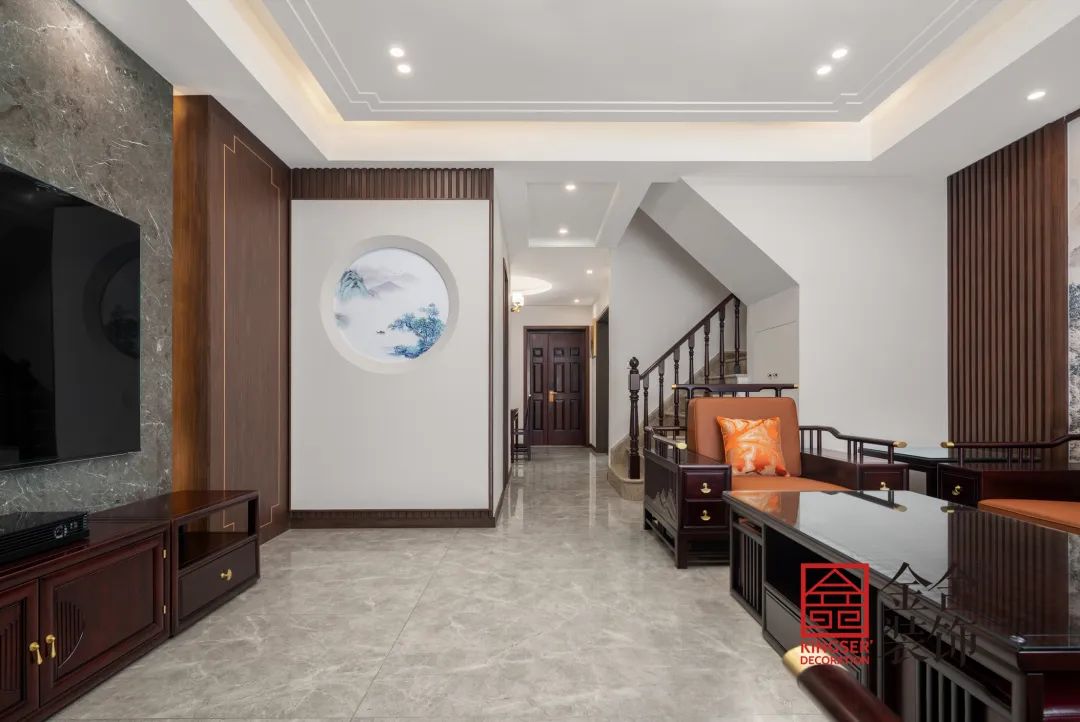 阿爾卡迪亞鹿府150平米新中式風(fēng)格裝修-客廳