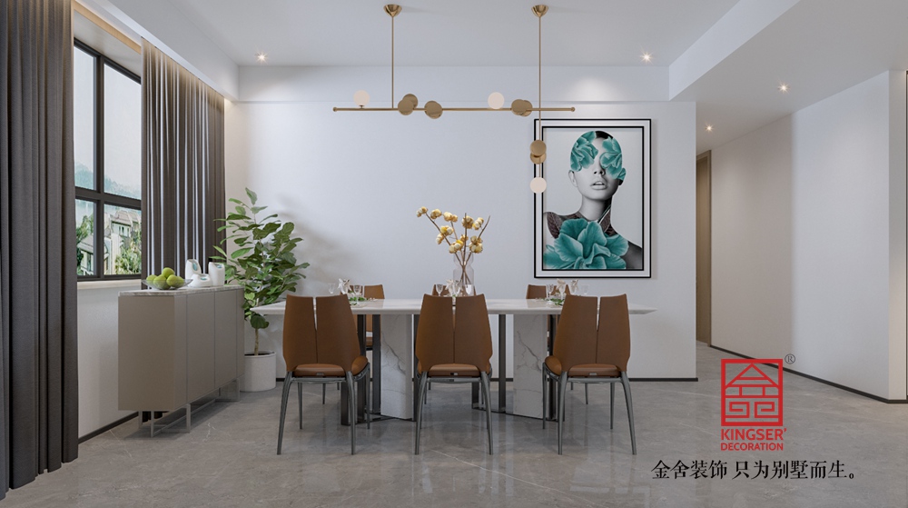 融創江坪園160平米現代極簡風格裝修-餐廳