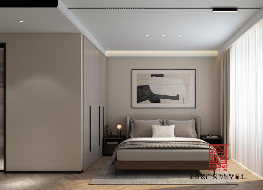 博星住宅樓260平米現代輕奢風格裝修-臥室