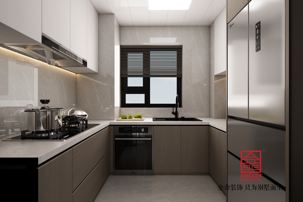 國(guó)仕山136平米現(xiàn)代簡(jiǎn)約風(fēng)格裝修-廚房