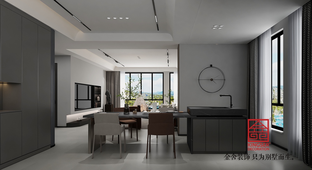 漢王府160平米現代極簡風格裝修-餐廳