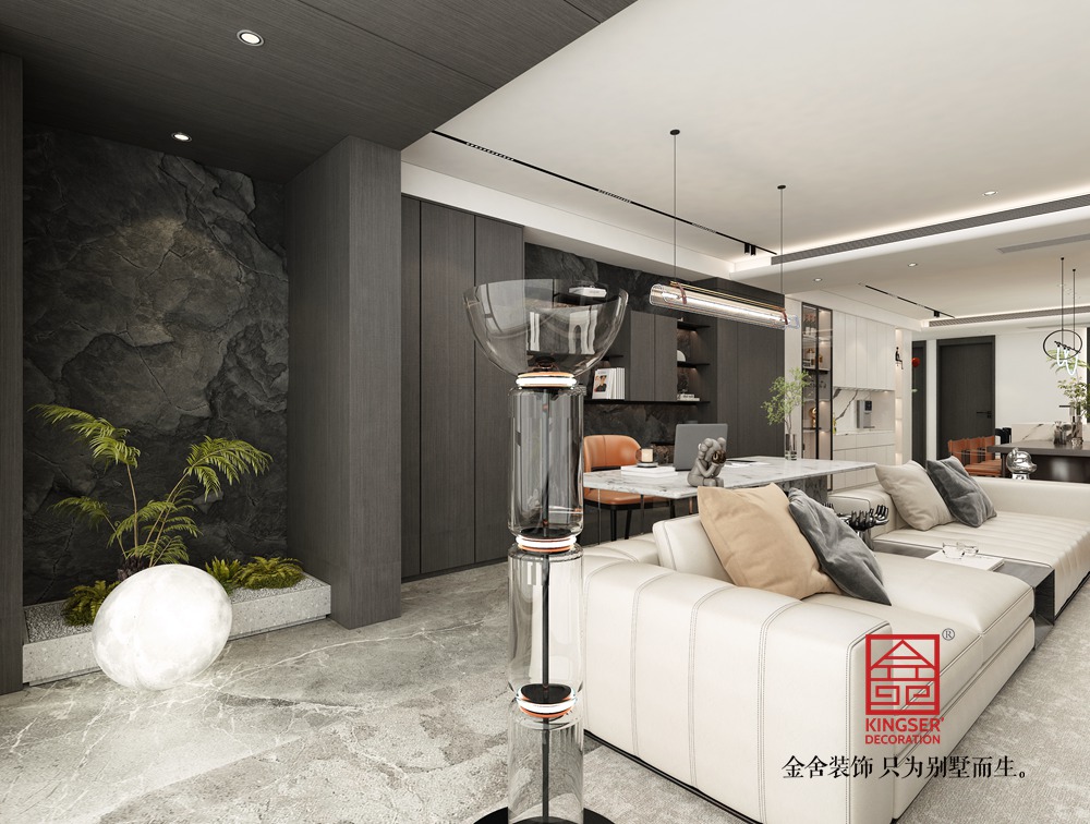 利航棠樾府265平米意式極簡風(fēng)格裝修-客廳