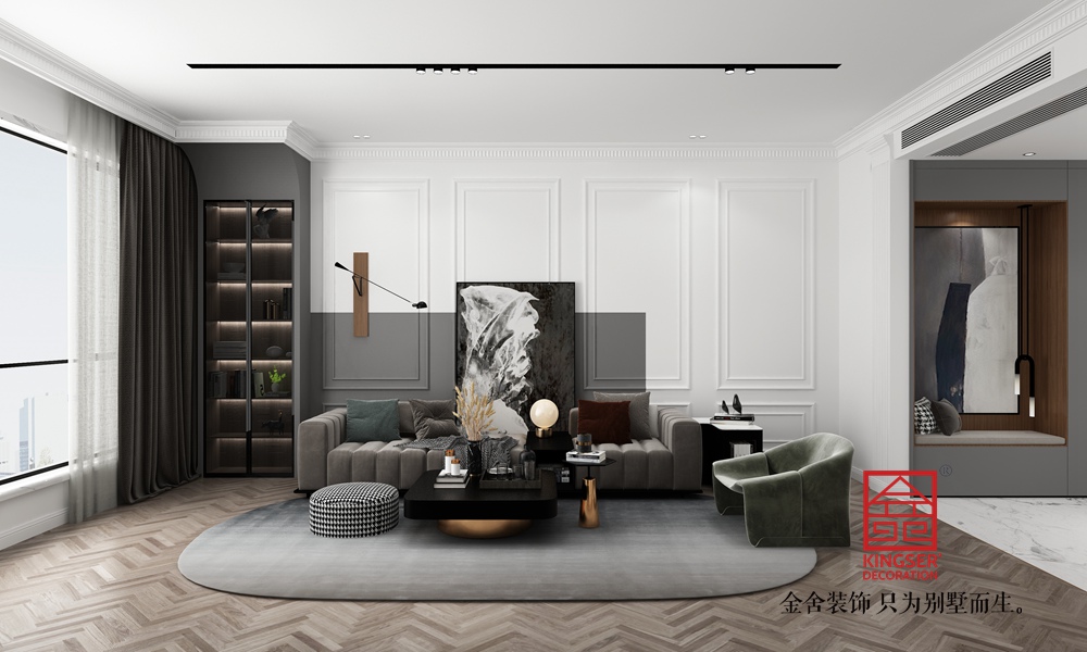 國(guó)赫天著151平米法式風(fēng)格裝修-沙發(fā)背景墻