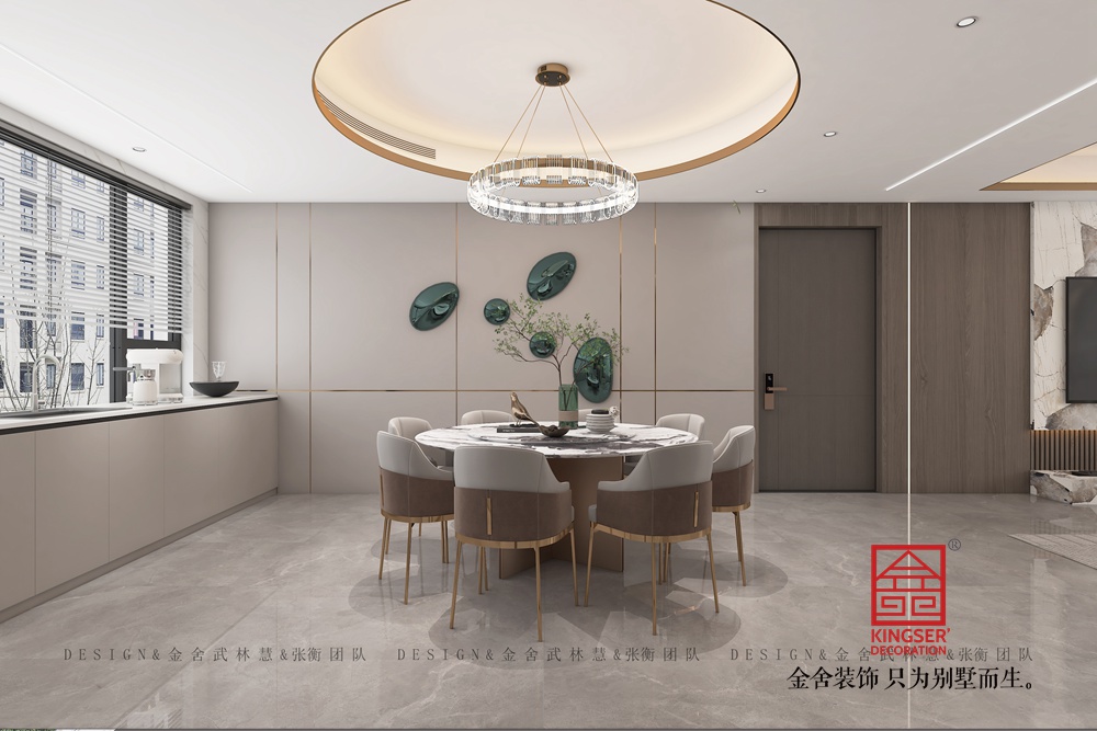 盛邦九號院165平輕奢風格裝修-餐廳