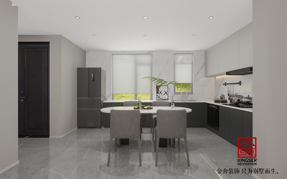 融創(chuàng)都會(huì)中心126平米現(xiàn)代簡(jiǎn)約風(fēng)格裝修-餐廳