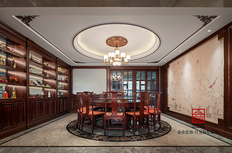 天下玉苑小區(qū)500㎡中式風(fēng)格裝修-餐廳