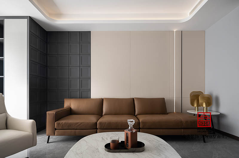 融創(chuàng)中心155平米現(xiàn)代簡約風(fēng)格裝修-客廳