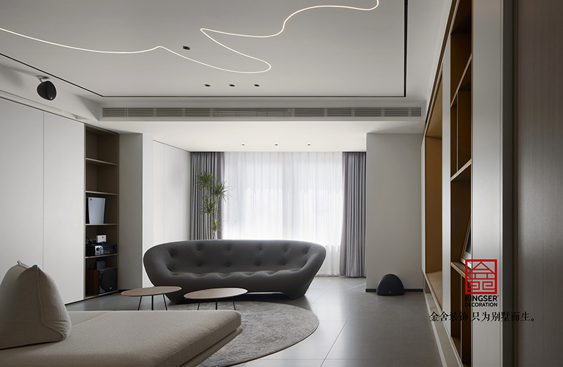 榮盛華府205㎡現(xiàn)代風(fēng)格裝修-客廳