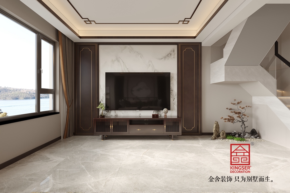 中央云著180平米新中式風格裝修-客廳