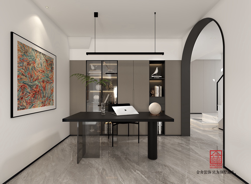 正基九辰270平米現(xiàn)代風格裝修-書房