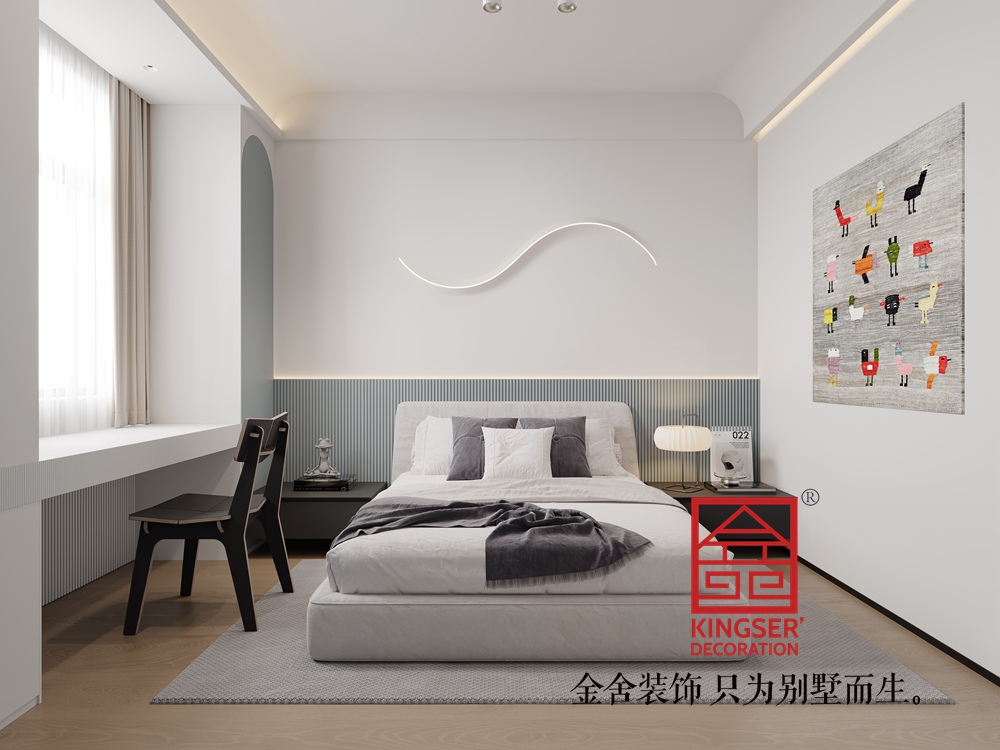 國仕山130平米現代簡約風格裝修-臥室