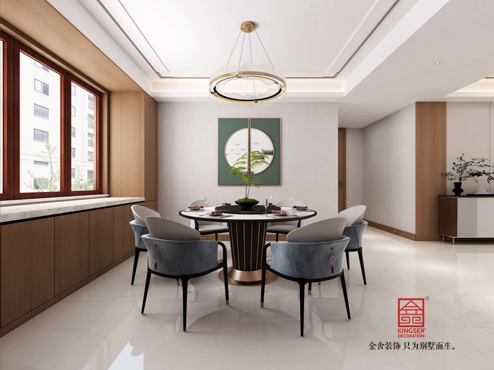 御河上院210平米新中式風格裝修-餐廳