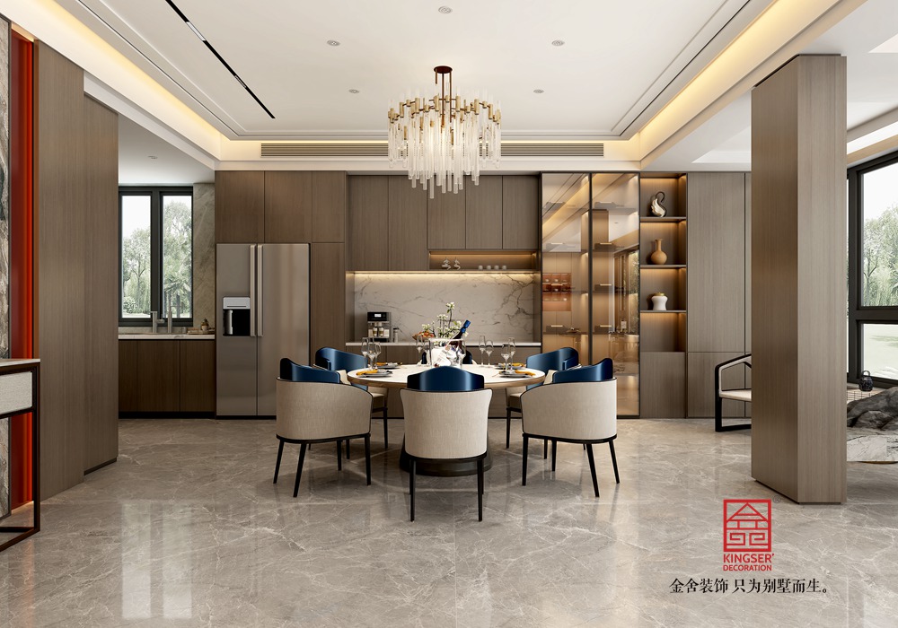 龍湖天宸原著250平米新中式風格裝修-餐廳