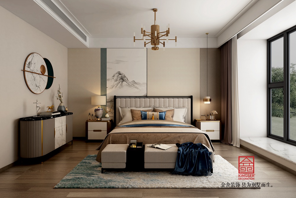 融創中心180平米新中式風格裝修-臥室