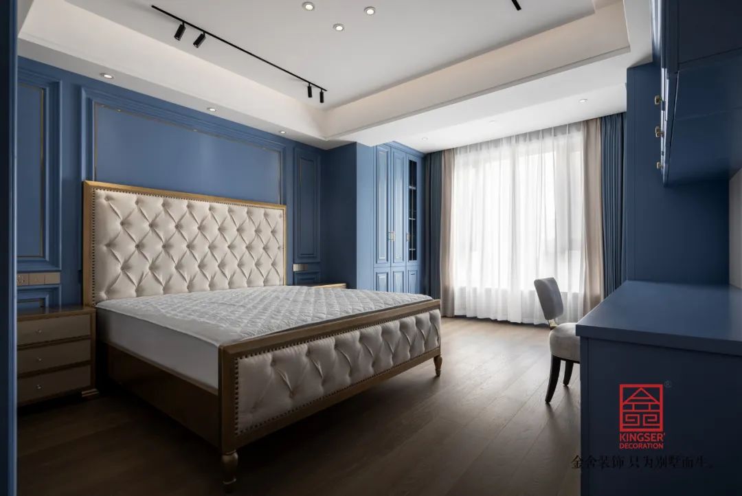 玫瑰灣380㎡頂躍美式風格裝修-臥室