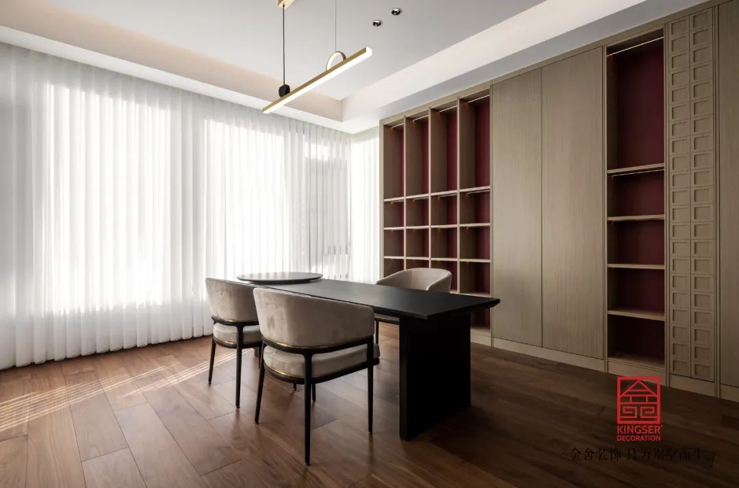 玫瑰灣380㎡頂躍美式風格裝修-書房