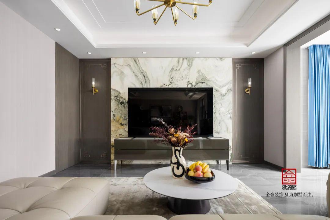 大者別墅400平米輕奢風格裝修-客廳