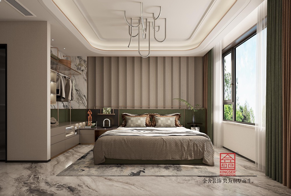 中海峯235平米現(xiàn)代重奢風格裝修-臥室