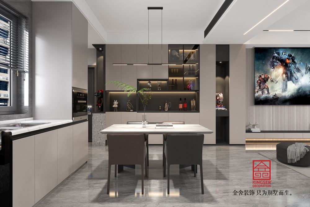 時代中心121平米現代簡約裝修-餐廳