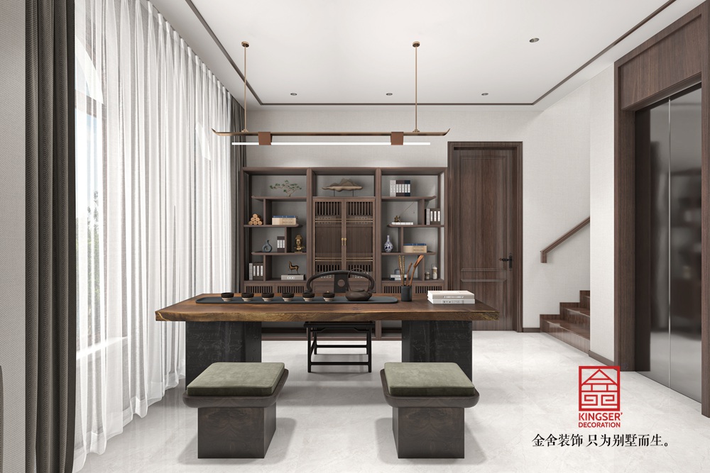 水悅龍庭260平米新中式風格裝修-茶室